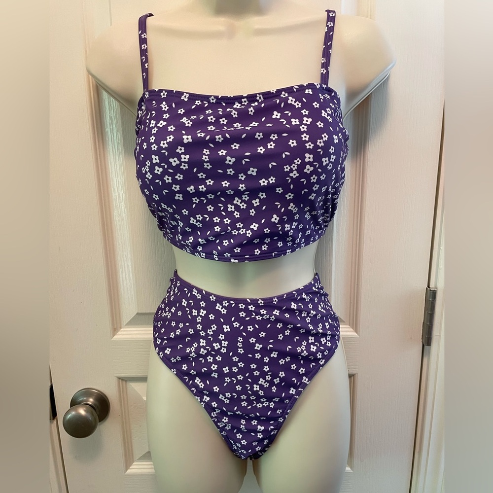 Purple Floral Bikini Set